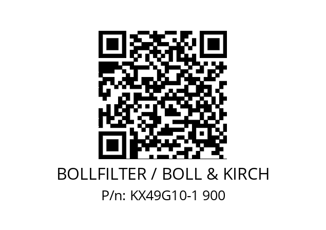   BOLLFILTER / BOLL & KIRCH KX49G10-1 900