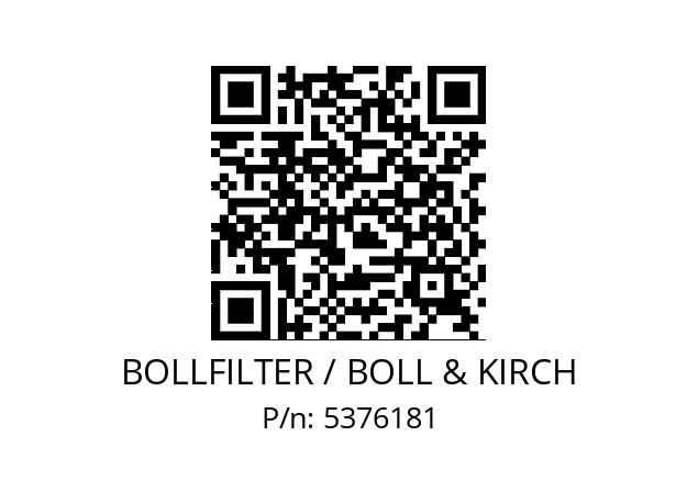   BOLLFILTER / BOLL & KIRCH 5376181