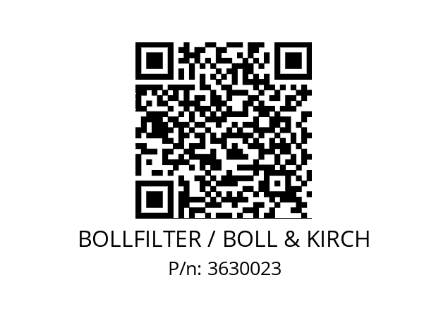   BOLLFILTER / BOLL & KIRCH 3630023