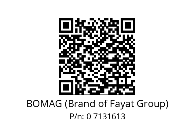   BOMAG (Brand of Fayat Group) 0 7131613