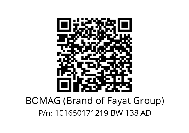   BOMAG (Brand of Fayat Group) 101650171219 BW 138 AD