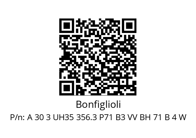   Bonfiglioli A 30 3 UH35 356.3 P71 B3 VV BH 71 B 4 W