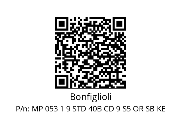   Bonfiglioli MP 053 1 9 STD 40B CD 9 S5 OR SB KE