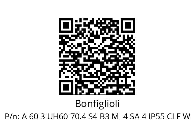   Bonfiglioli A 60 3 UH60 70.4 S4 B3 M  4 SA 4 IP55 CLF W