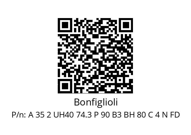   Bonfiglioli A 35 2 UH40 74.3 P 90 B3 BH 80 C 4 N FD