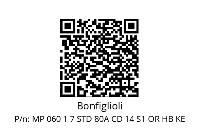   Bonfiglioli MP 060 1 7 STD 80A CD 14 S1 OR HB KE