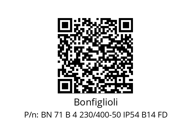   Bonfiglioli BN 71 B 4 230/400-50 IP54 B14 FD