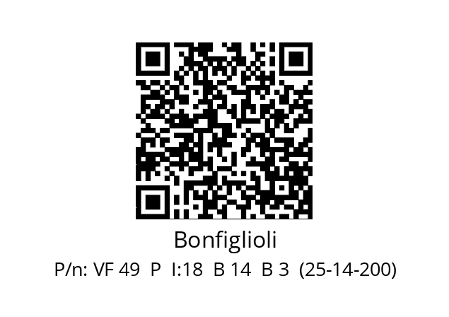   Bonfiglioli VF 49  P  I:18  B 14  B 3  (25-14-200)