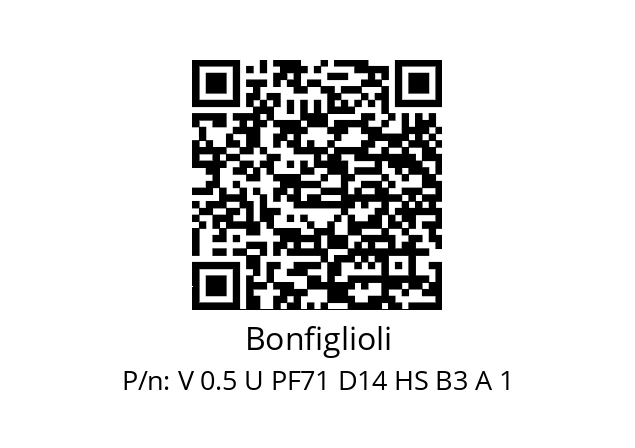   Bonfiglioli V 0.5 U PF71 D14 HS B3 A 1