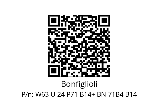   Bonfiglioli W63 U 24 P71 B14+ BN 71B4 B14