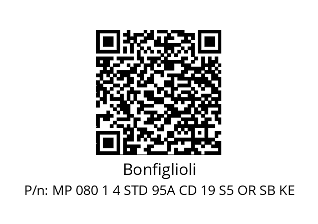   Bonfiglioli MP 080 1 4 STD 95A CD 19 S5 OR SB KE