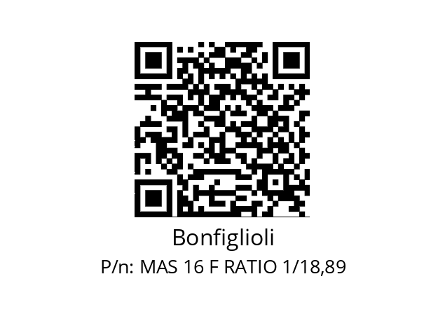   Bonfiglioli MAS 16 F RATIO 1/18,89