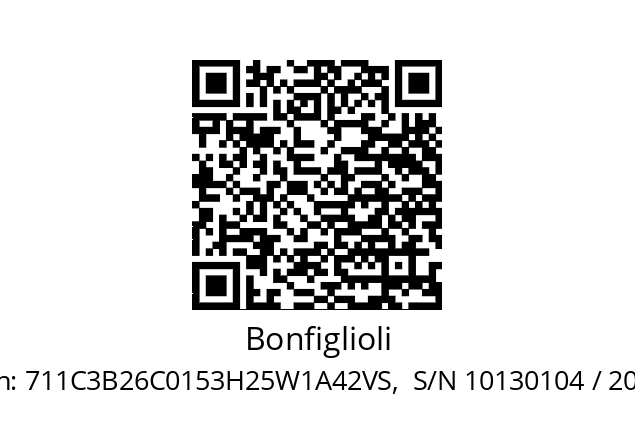   Bonfiglioli 711C3B26C0153H25W1A42VS,  S/N 10130104 / 2010