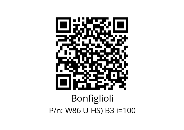   Bonfiglioli W86 U HS) B3 i=100