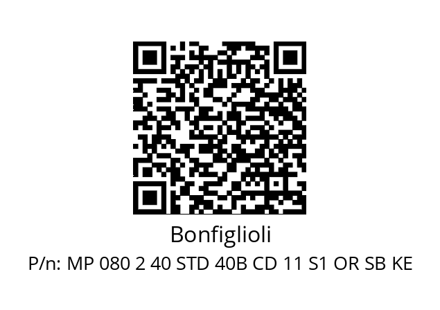   Bonfiglioli MP 080 2 40 STD 40B CD 11 S1 OR SB KE