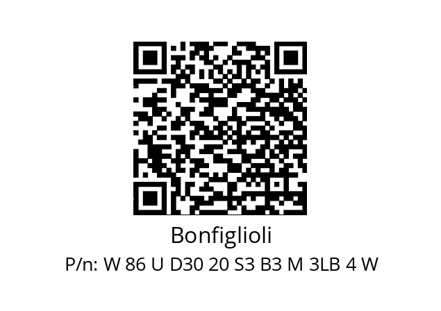   Bonfiglioli W 86 U D30 20 S3 B3 M 3LB 4 W