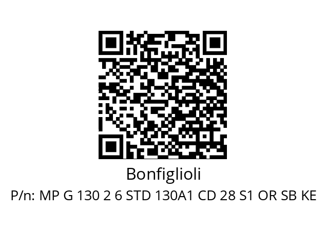   Bonfiglioli MP G 130 2 6 STD 130A1 CD 28 S1 OR SB KE