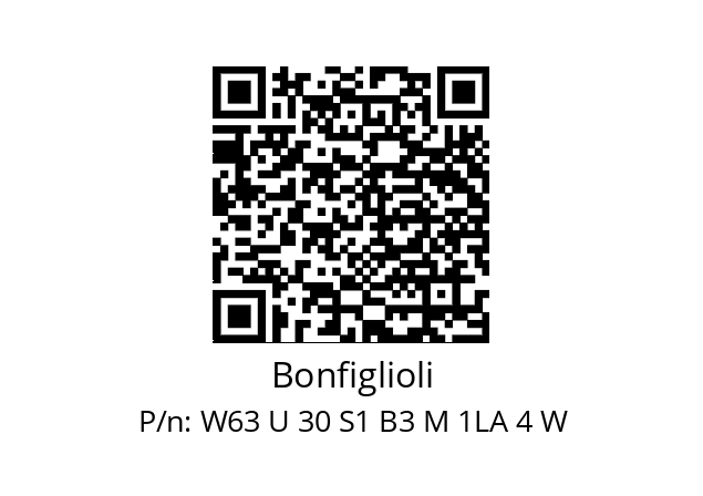   Bonfiglioli W63 U 30 S1 B3 M 1LA 4 W