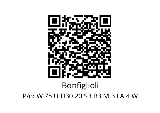   Bonfiglioli W 75 U D30 20 S3 B3 M 3 LA 4 W