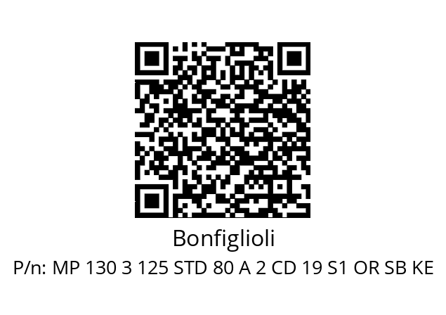   Bonfiglioli MP 130 3 125 STD 80 A 2 CD 19 S1 OR SB KE