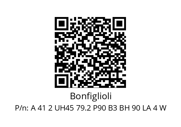   Bonfiglioli A 41 2 UH45 79.2 P90 B3 BH 90 LA 4 W