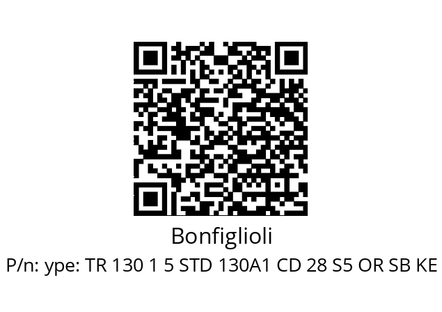   Bonfiglioli ype: TR 130 1 5 STD 130A1 CD 28 S5 OR SB KE