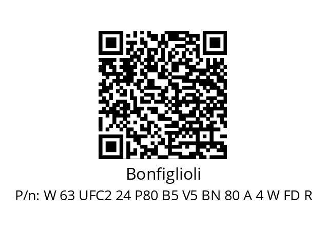   Bonfiglioli W 63 UFC2 24 P80 B5 V5 BN 80 A 4 W FD R