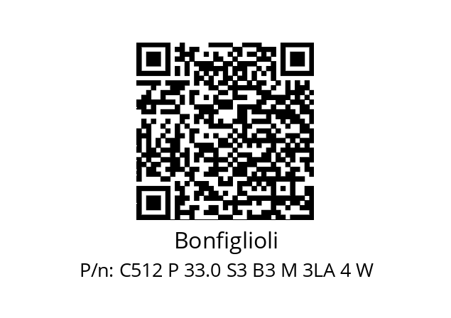   Bonfiglioli C512 P 33.0 S3 B3 M 3LA 4 W