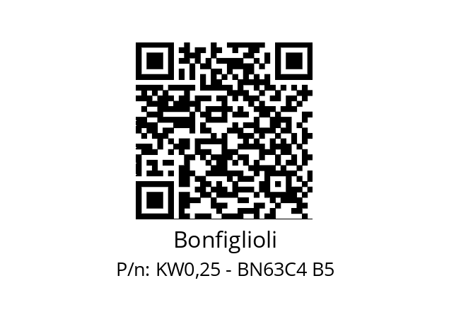   Bonfiglioli KW0,25 - BN63C4 B5