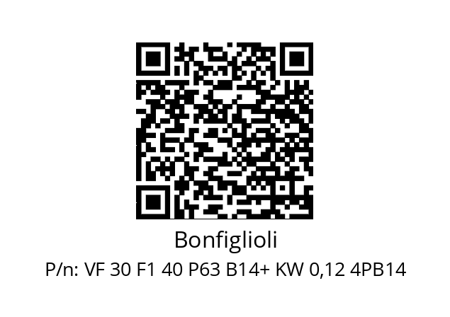   Bonfiglioli VF 30 F1 40 P63 B14+ KW 0,12 4PB14