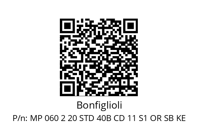   Bonfiglioli MP 060 2 20 STD 40B CD 11 S1 OR SB KE