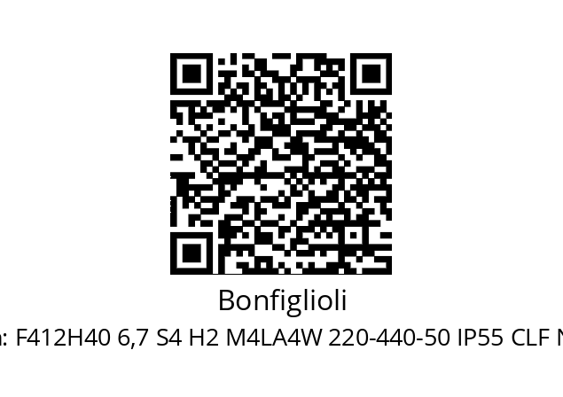   Bonfiglioli F412H40 6,7 S4 H2 M4LA4W 220-440-50 IP55 CLF N40