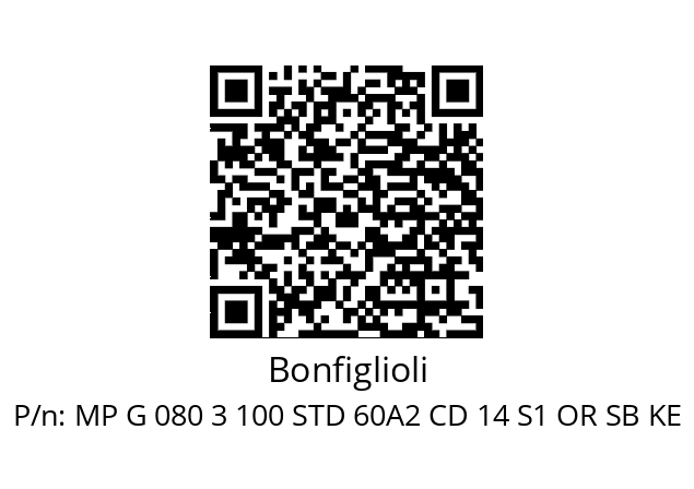   Bonfiglioli MP G 080 3 100 STD 60A2 CD 14 S1 OR SB KE