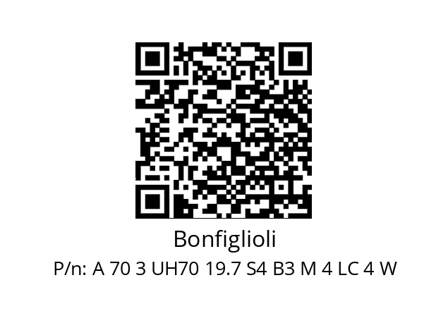   Bonfiglioli A 70 3 UH70 19.7 S4 B3 M 4 LC 4 W