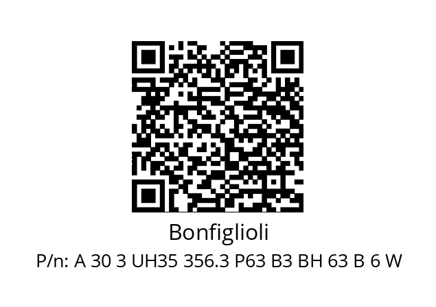   Bonfiglioli A 30 3 UH35 356.3 P63 B3 BH 63 B 6 W