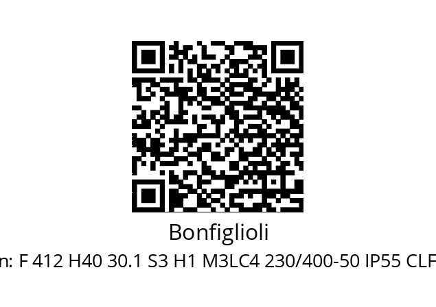   Bonfiglioli F 412 H40 30.1 S3 H1 M3LC4 230/400-50 IP55 CLF W