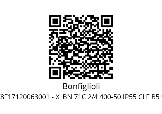   Bonfiglioli W8F17120063001 - X_BN 71C 2/4 400-50 IP55 CLF B5 9033/1