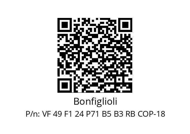   Bonfiglioli VF 49 F1 24 P71 B5 B3 RB COP-18