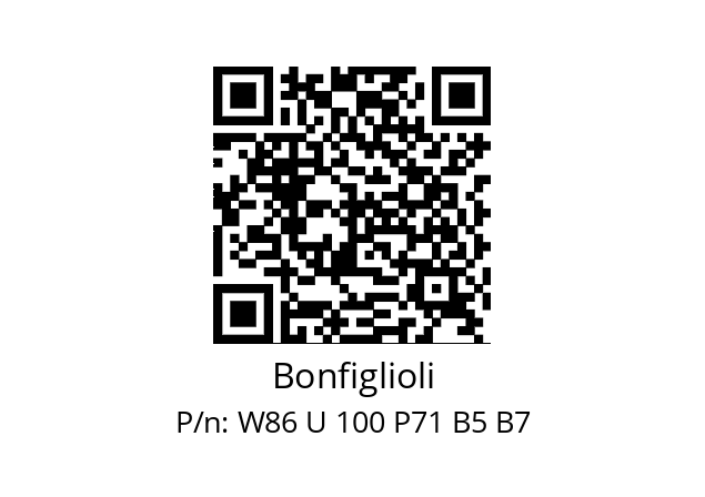   Bonfiglioli W86 U 100 P71 B5 B7