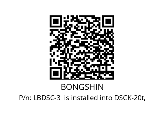   BONGSHIN LBDSC-3  is installed into DSCK-20t,