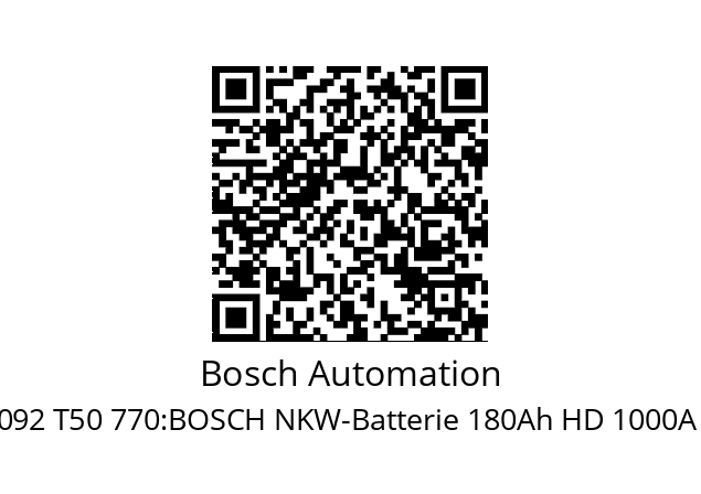   Bosch Automation 0 092 T50 770:BOSCH NKW-Batterie 180Ah HD 1000A T5 077