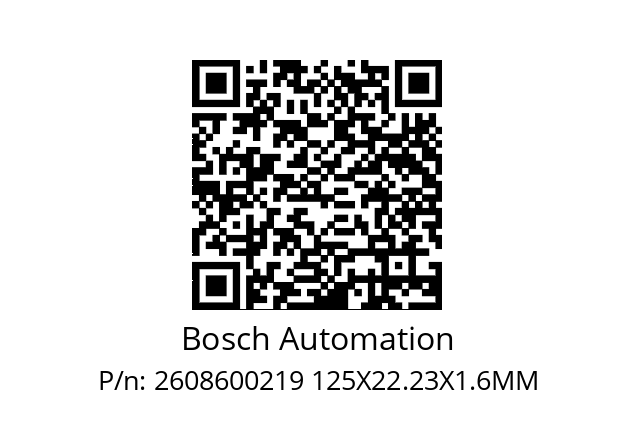   Bosch Automation 2608600219 125X22.23X1.6MM