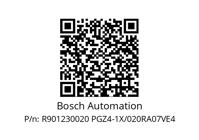   Bosch Automation R901230020 PGZ4-1X/020RA07VE4