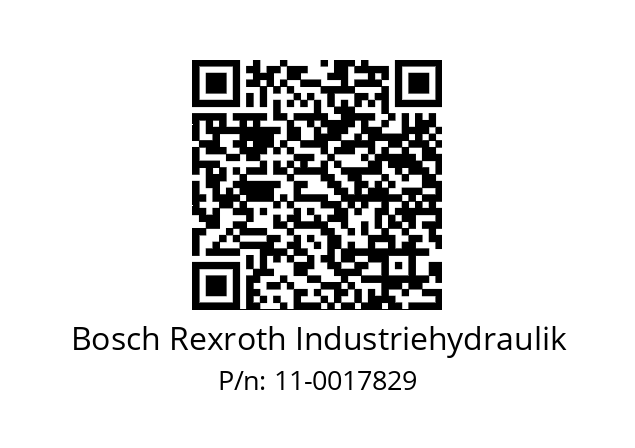  0510110017 Bosch Rexroth Industriehydraulik 11-0017829