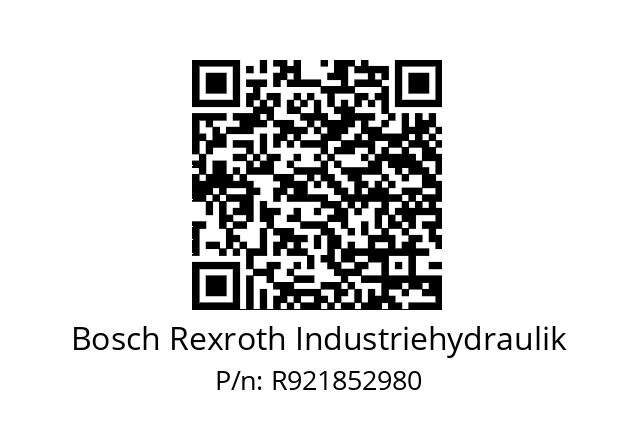   Bosch Rexroth Industriehydraulik R921852980