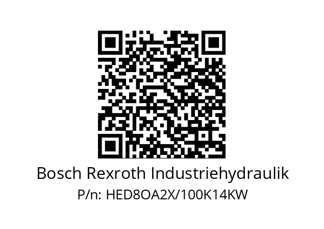   Bosch Rexroth Industriehydraulik HED8OA2X/100K14KW