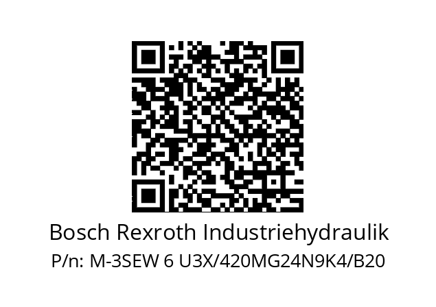   Bosch Rexroth Industriehydraulik M-3SEW 6 U3X/420MG24N9K4/B20