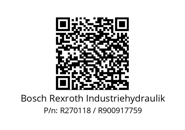   Bosch Rexroth Industriehydraulik R270118 / R900917759