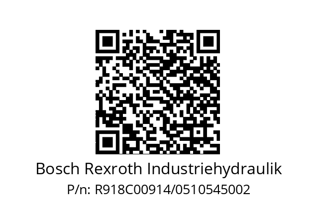   Bosch Rexroth Industriehydraulik R918C00914/0510545002