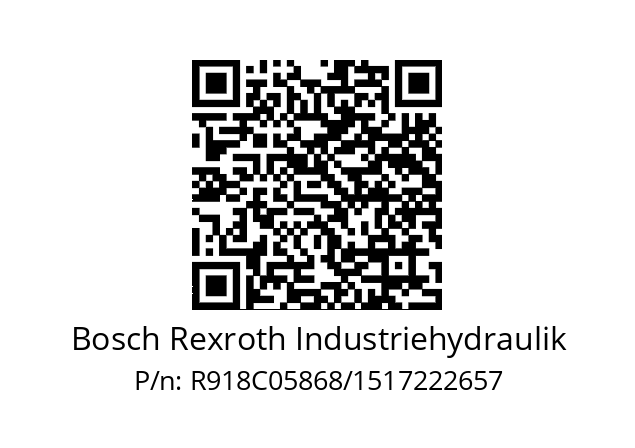   Bosch Rexroth Industriehydraulik R918C05868/1517222657